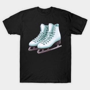 Sky Blue Ice Skating Boots T-Shirt